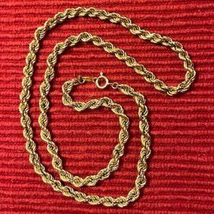 14KT Yellow Gold 4mm Rope Necklace  - 18 inch